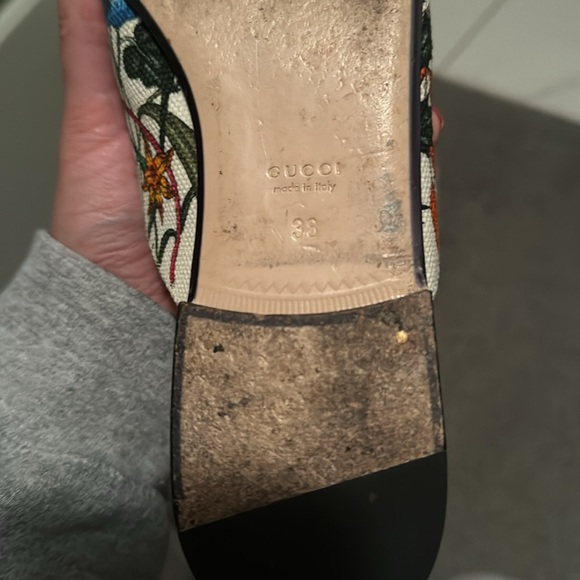 GUCCI Women Princetown Floral Canvas Sleeper Mules Loafer Shoes - Picture 5 of 5